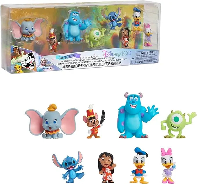 Disney100 Years of Dynamic Duos Celebration Collection Limited Edition 8-Piece Figure Pack, Kids Toys for Ages 3 Up by Just Play - Figurio