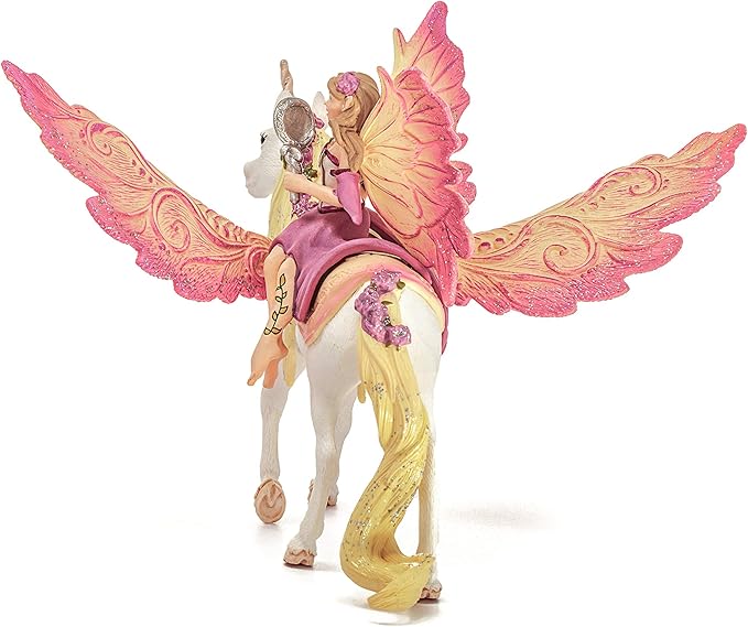 Schleich bayala Fairy Feya and Pegasus Unicorn Figurine Playset - Realistic Enchanting Fantasy Magical Fairy and Unicorn Figurine Imagination Playtime Toy Set for Boys and Girls, Gift for Kids Age 5+ - Figurio