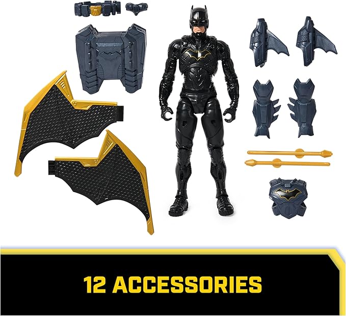 Batman Adventures, 12-inch Night Sky Batman Action Figure with Expandable Wings, Kids Toys for Boys and Girls Age 3 and Up - Figurio