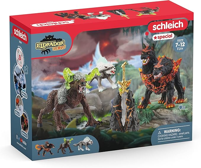 Schleich Eldrador 4-Piece Monster Toy for Boys and Girls Ages 7+, Eldrador Creatures Starter Set with 3 Action Figures (3 Piece Assortment) Multi - Figurio