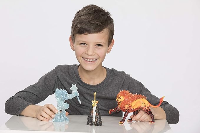 Schleich Eldrador Creatures, Mythical Creatures Toys for Kids, Battle for The Super Weapon Set with Ice Monster and Lava Monster Action Figures, 5 Pieces, Ages 7+ - Figurio