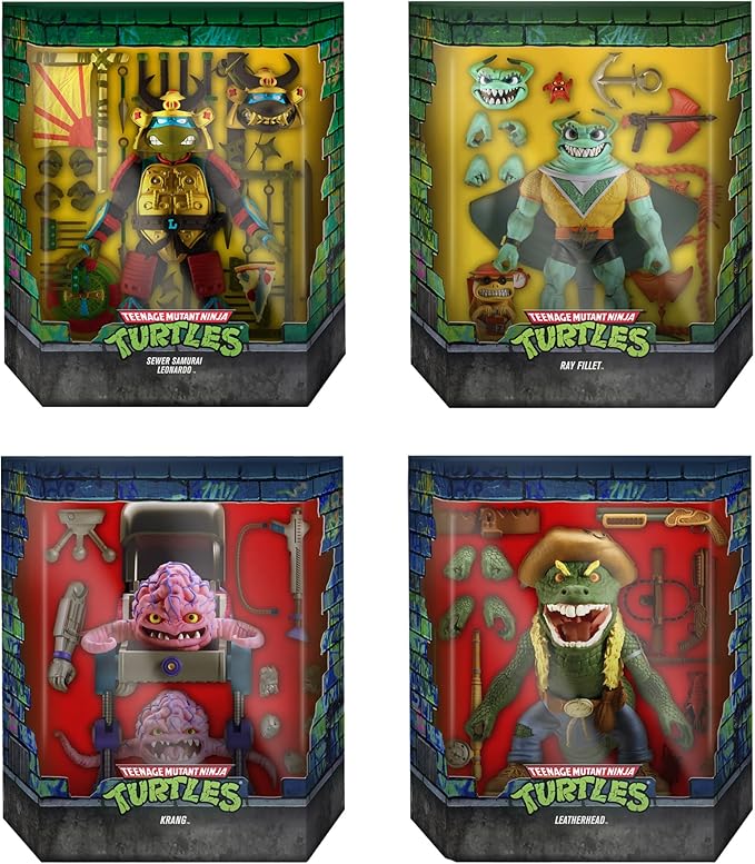 Super7 ULTIMATES! Teenage Mutant Ninja Turtles Ray Fillet - 7" TMNT Action Figure with Accessories Classic Cartoon Collectibles and Retro Toys - Figurio