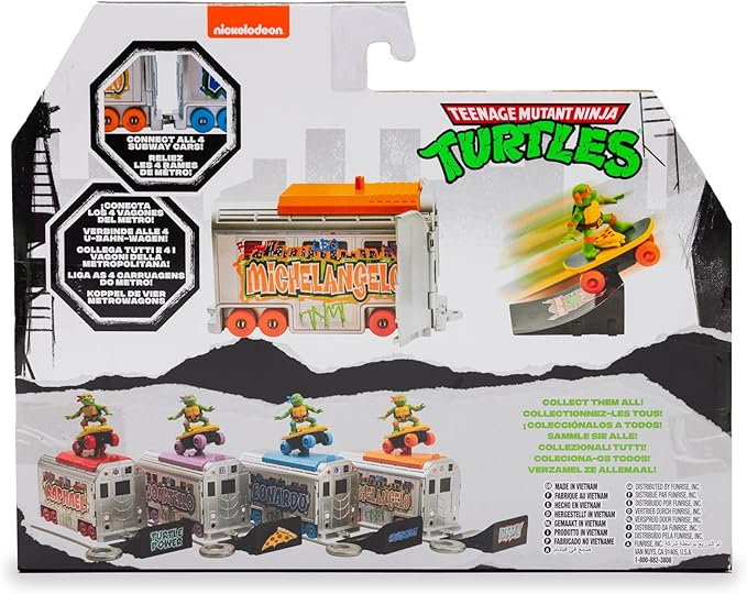 Teenage Mutant Ninja Turtles 5" Switch Kick Subway Launcher Michelangelo Ages 3+ Shredding Action Figure - Figurio