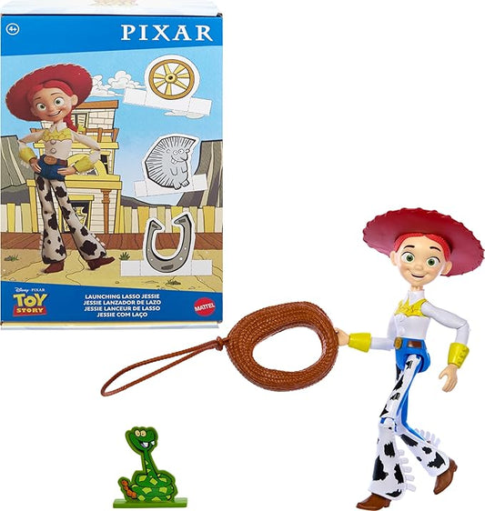 Mattel Disney Pixar Toy Story 12-inch Lasso Jessie Posable Action Figure, Lasso Accessory with Roping Action Doubles as Role Play Accessory - Figurio