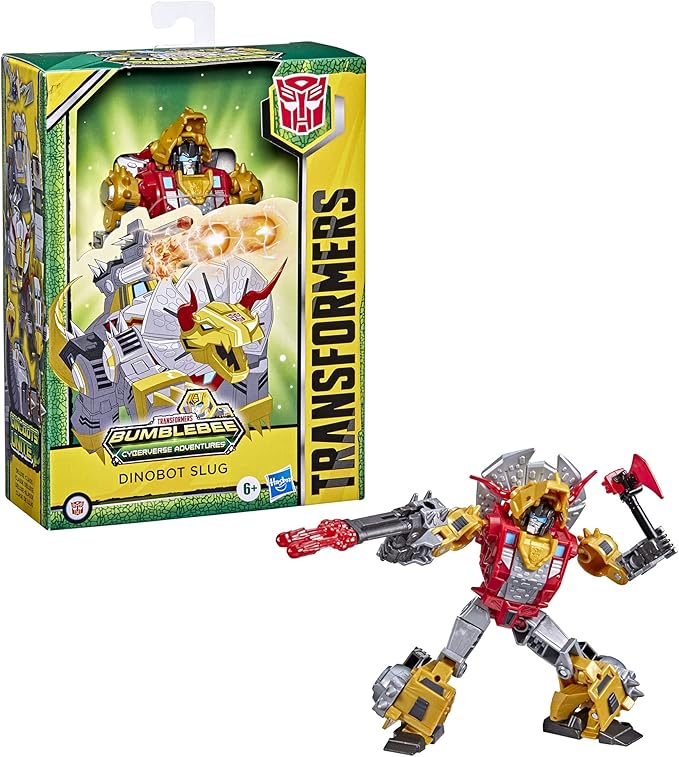 Transformers Bumblebee Cyberverse Adventures Toys Deluxe Class Dinobot Slug Action Figure, Blaster Fire Fury Action Attack, 5-inch - Figurio