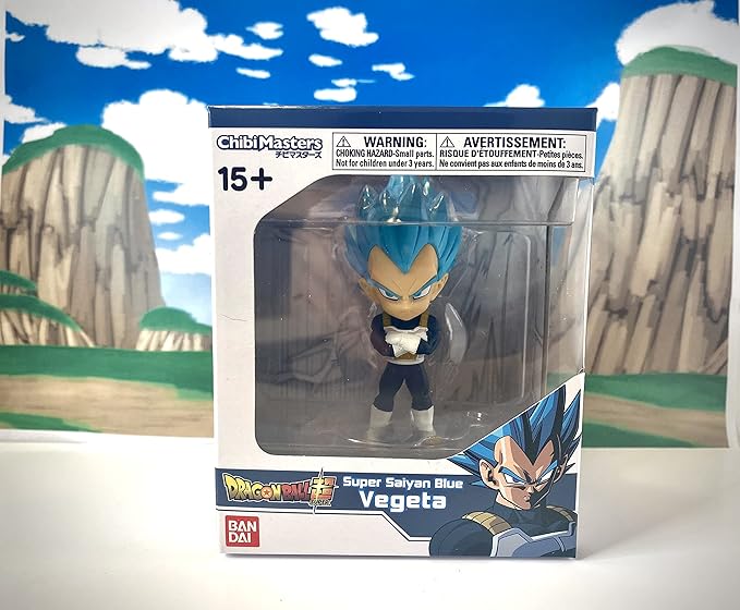 BANDAI Chibi Masters Dragon Ball: Super Saiyan Blue Vegeta - Figurio