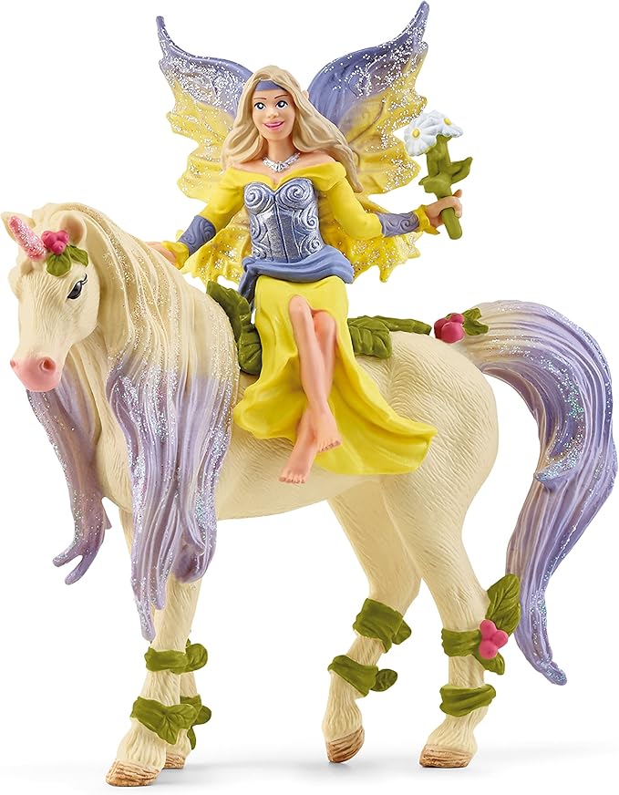 Schleich bayala 5-Piece Starter Set - Fairy Feya, Mermaid Eyela, with Unicorn, Pegasus, and Seahorse Playset - Magical and Colorful Toy Set, Enchanting Gift for Boys and Girls, Kids Age 5+ - Figurio