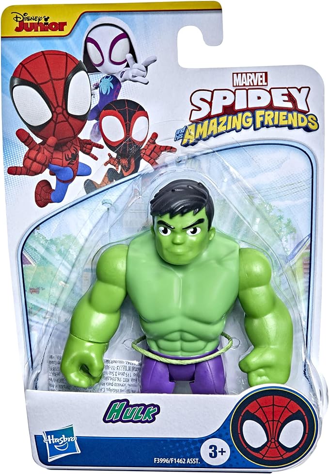 Spidey and His Amazing Friends Marvel Hulk Hero Figure Toy,4-Inch Scale Super Hero Action Figure for Kids Ages 3 and Up,(F3996) - Figurio