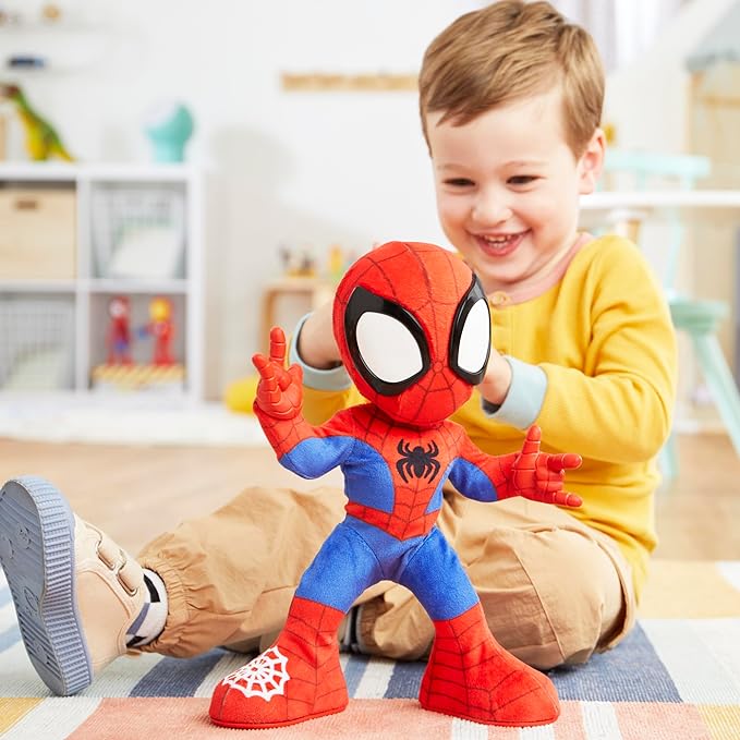 Spidey and his Amazing Friends Marvel Dance 'N Crawl Spidey, Interactive Plush Toy with 20 Phrases & Sounds, 2 Songs, Super Hero Toys for Kids 3 & Up - Figurio