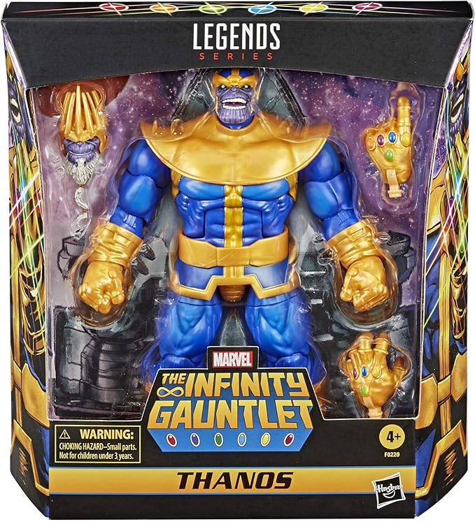 Marvel Hasbro Legends Series 6-inch Collectible Action Figure Thanos Toy, Premium Design and 3 Accessories , Blue - Figurio