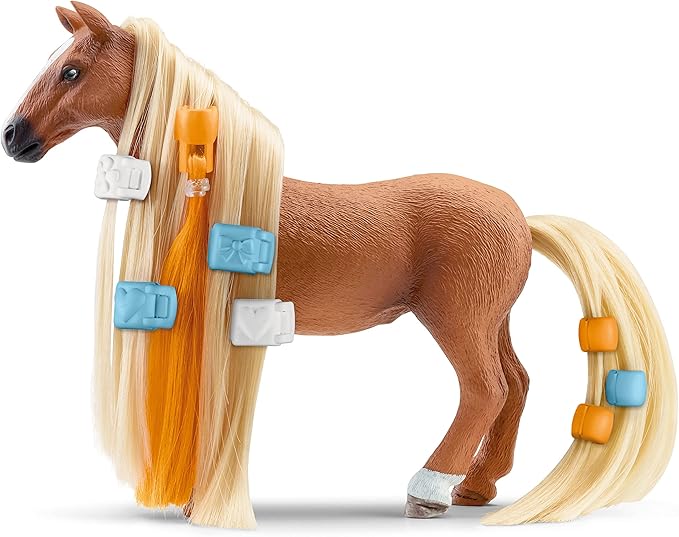 Schleich Horse Club Sofia's Beauties 18-Piece Horse Beauty Set - Horse Rider Kim and Horse Figurine with Brushable Styling Hair Plus Bead and Clip Accessories, Gift for Boys and Girls Ages 5 and up - Figurio