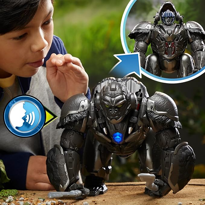 Transformers Toys Rise of The Beasts Command & Convert Animatronic Optimus Primal Toy, 12.5-Inch, Toys for Boys and Girls Ages 6 and Up - Figurio