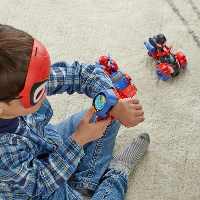 Spidey and His Amazing Friends Super Spidey Set, Role Play Toys, Toy Car Set, Marvel Spider-Man Mask Great for Kids, 3+ Years - Figurio