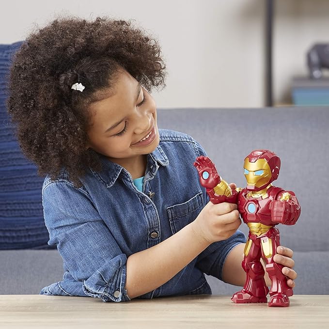 Playskool Heroes Marvel Super Hero Adventures Mega Mighties Iron Man Collectible 10-Inch Action Figure, Toys for Kids Ages 3 and Up, Brown - Figurio