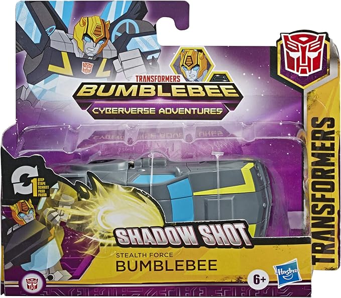 Transformers Bumblebee Cyberverse Adventures Action Attackers: 1-Step Stealth Force Bumblebee Figure, Shadow Shot Action Attack, 4.25-inch - Figurio