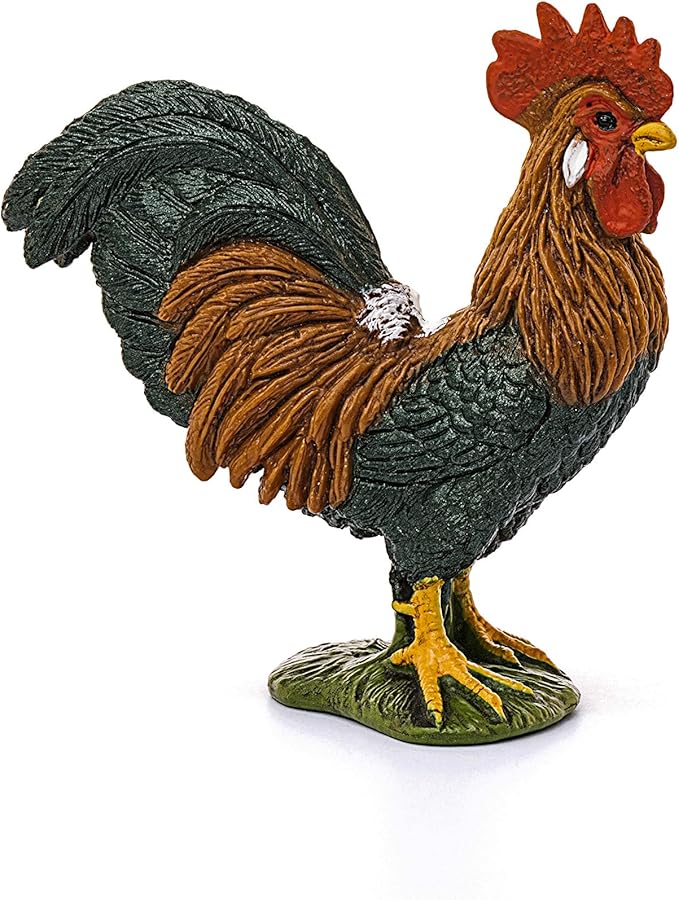 Schleich Farm World, Farm Animal Toys for Boys and Girls, Realistic Bird Toys, Rooster Toy Figurine, Ages 3+ - Figurio