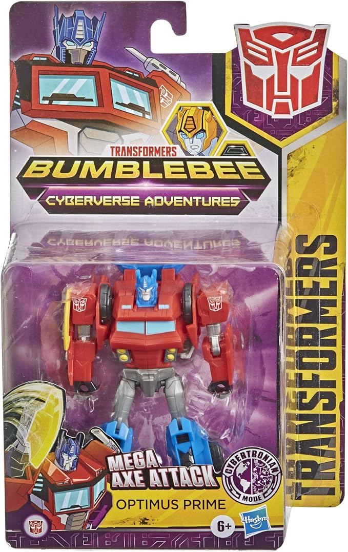 Transformers Bumblebee Cyberverse Adventures Warrior Class Optimus Prime Action Figure Toy, Repeatable Attack Move, Ages 6 and Up, 5.4-inch - Figurio