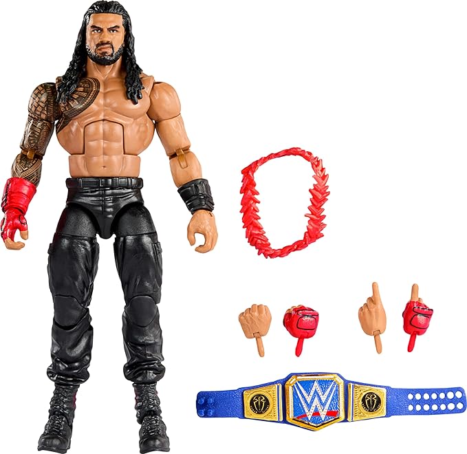 Mattel WWE Roman Reigns Elite Collection Action Figure with Accessories, Articulation & Life-like Detail, Collectible Toy, 6-inch - Figurio