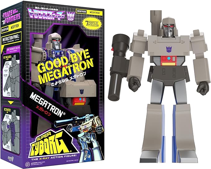 Super7 Super Cyborg Transformers Goodbye Megatron - 12" Transformers Action Figure with Accessory Classic Cartoon Collectibles and Retro Toys - Figurio