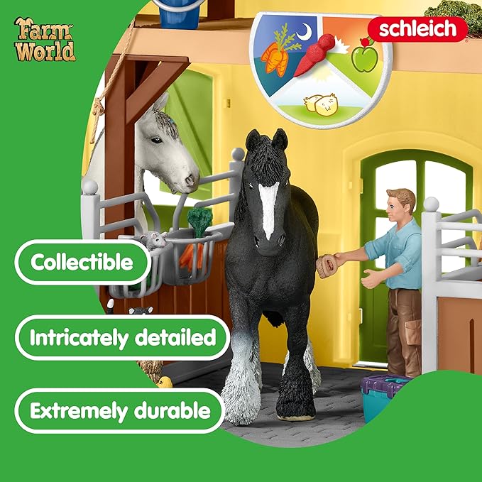 Schleich Farm World, Toy Barn Gift for Kids with Farm Animal Toys and Accessories 30-Piece Set, Ages 3+ - Figurio