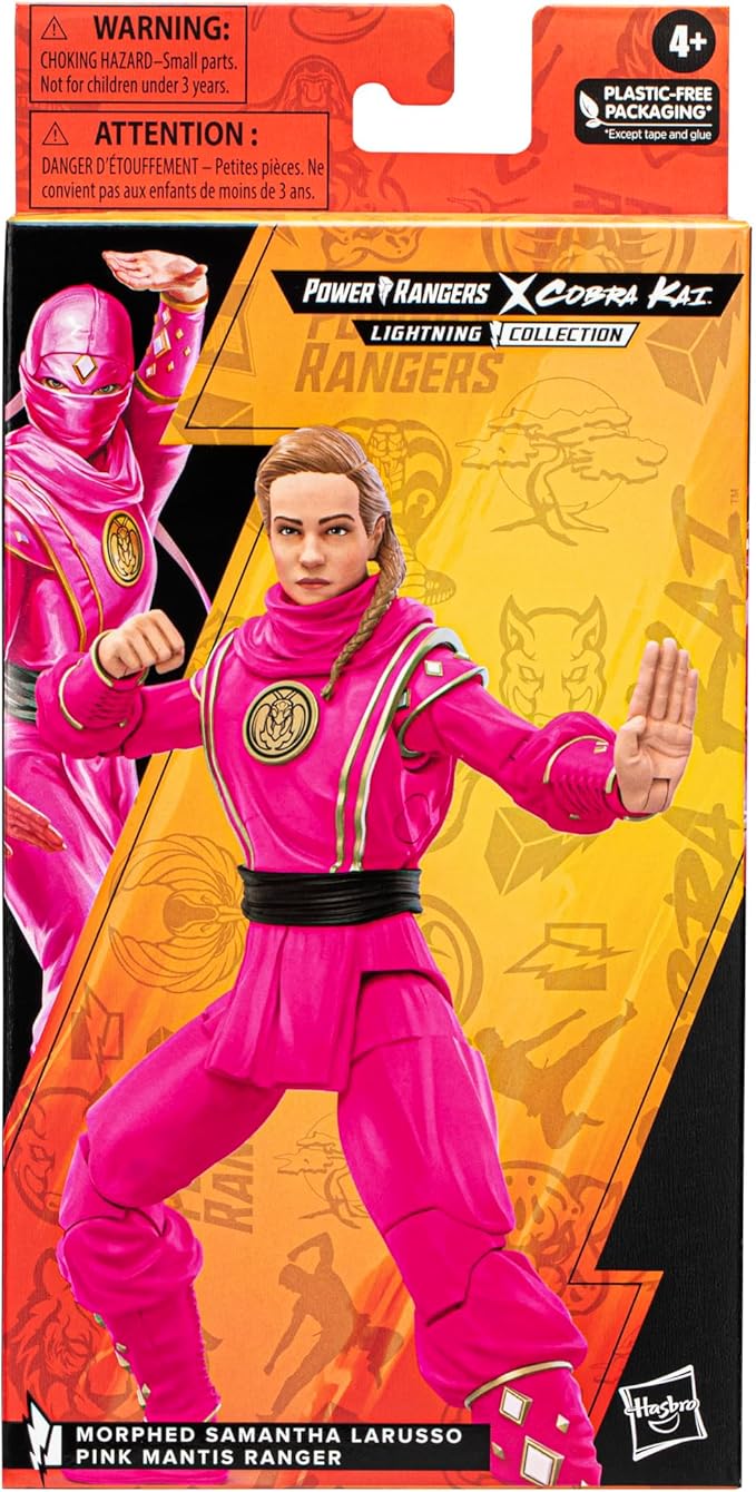 Hasbro Power Rangers x Cobra Kai Ligtning Collection 15cm Morphed Samantha LaRusso Pink Mantis Ranger Figure - Figurio