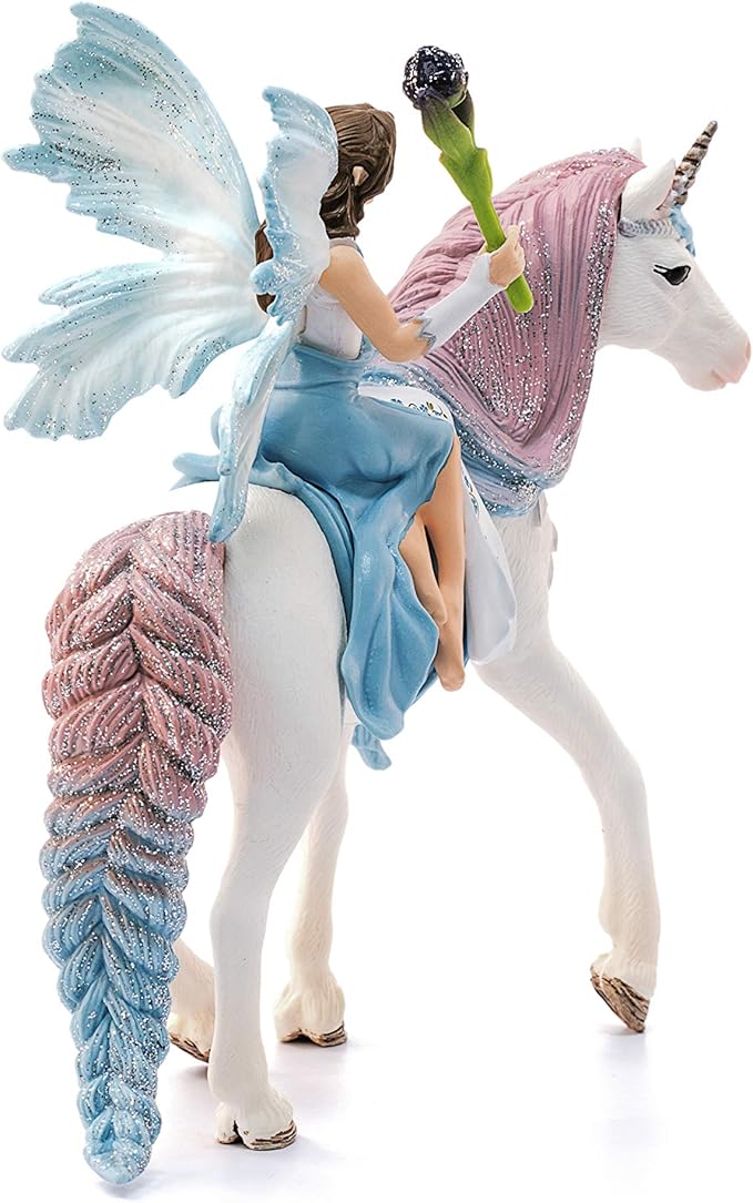 Schleich Bayala Fairy Eyela with Princess Unicorn Playset - Sparkling Flying Princess Doll with Unicorn and Magic Wand, Birthday Gift for Girls and Boys Ages 5-12 - Figurio