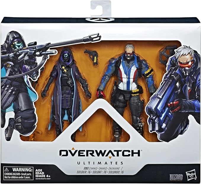 Hasbro Toys Overwatch Ultimates Series Soldier: 76 & Shrike (Ana) Skin Dual Pack 6" Collectible Action Figures - Figurio