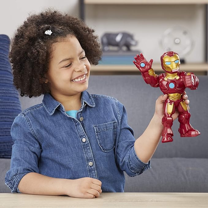 Playskool Heroes Marvel Super Hero Adventures Mega Mighties Iron Man Collectible 10-Inch Action Figure, Toys for Kids Ages 3 and Up, Brown - Figurio