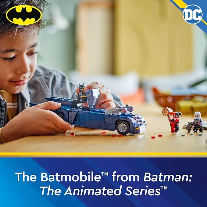 LEGO DC Batman: Batman with The Batmobile vs. Harley Quinn & Mr. Freeze Building Set, Batmobile Toy from The Animated TV Series for Kids, Batman Car Gift for Boys and Girls Ages 8 and Up, 76274 - Figurio