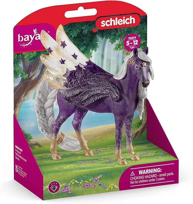 Schleich bayala Star Unicorn Flying Pegasus Figurine - Fantastic Purple and Gold Unicorn Fantasy Figurine, Bring Smile and Joy, Gift for Boys and Girls, Fans of Fantasy, Kids Age 5+ - Figurio