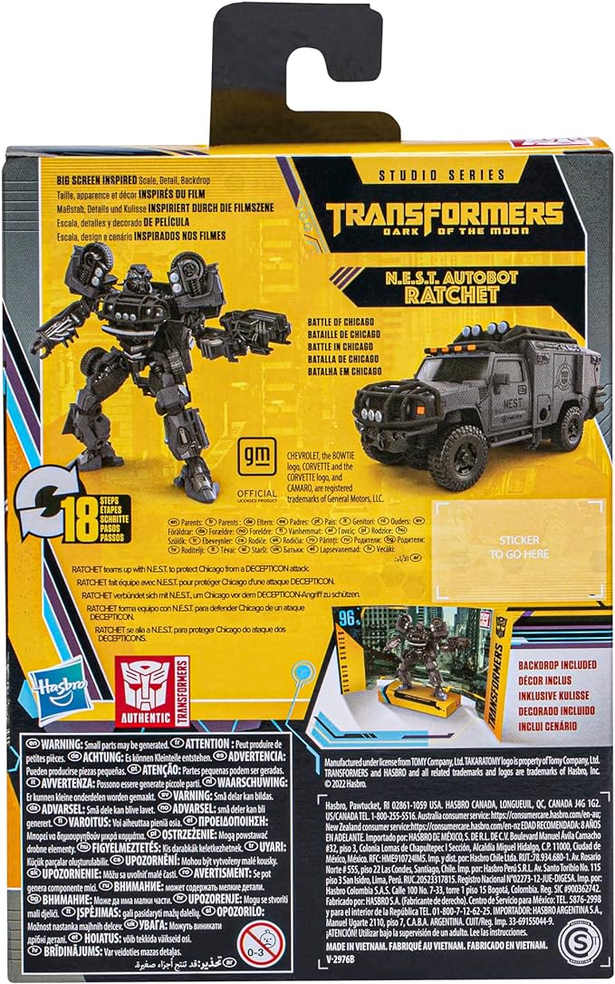 Hasbro,Transformers Studio Series 96 Buzzworthy Bumblebee N.E.S.T. Autobot Ratchet Deluxe Action Figure - Figurio