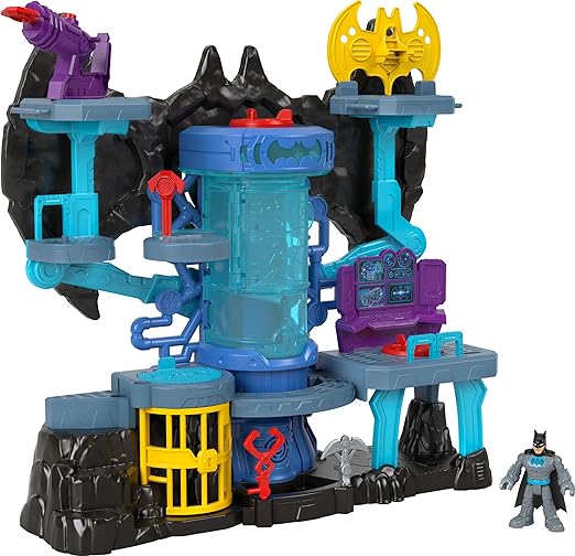 Fisher-Price Imaginext DC Super Friends Batman Toy Bat-Tech Batcave Playset with Lights & Sounds for Pretend Play Kids Ages 3+ Years - Figurio