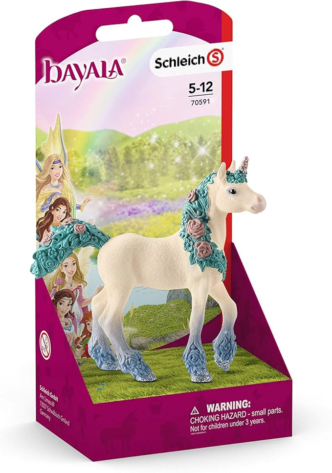 Schleich bayala, Unicorn Toys for Girls and Boys, Flower Unicorn Baby Foal Toy Figurine, Ages 5+ - Figurio