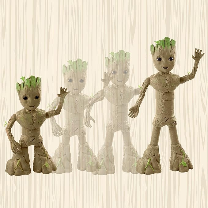 Marvel Studios I Am Groot Groove 'N Grow Groot, 13.5-Inch Interactive Action Figure, Responds to Music and Sounds, Super Hero Toys for Kids 4 and Up - Figurio