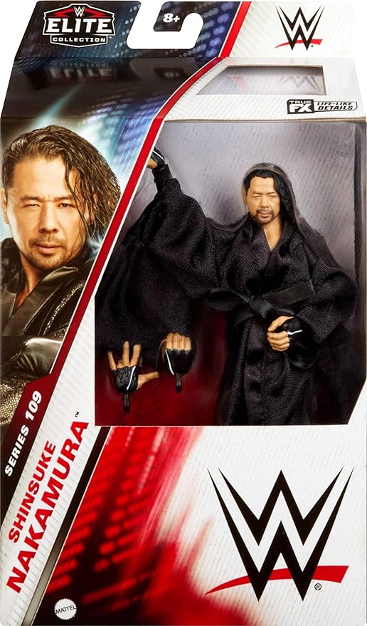 Mattel WWE Elite Action Figure & Accessories, 6-inch Collectible Shinsuke Nakamura with 25 Articulation Points, Life-Like Look & Swappable Hands - Figurio