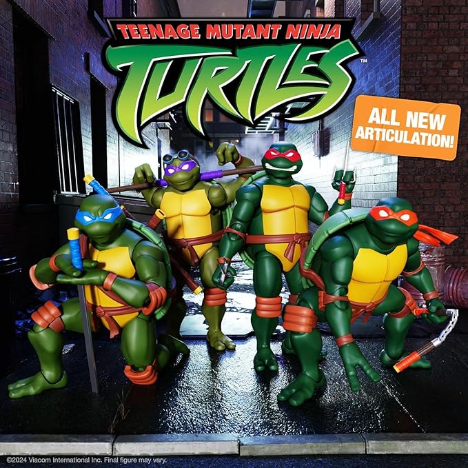 Super7 Teenage Mutant Ninja Turtles ULTIMATES! Wave 12 Bundle - Michelangelo, Leonardo, Donatello and Raphael Action Figure - Figurio