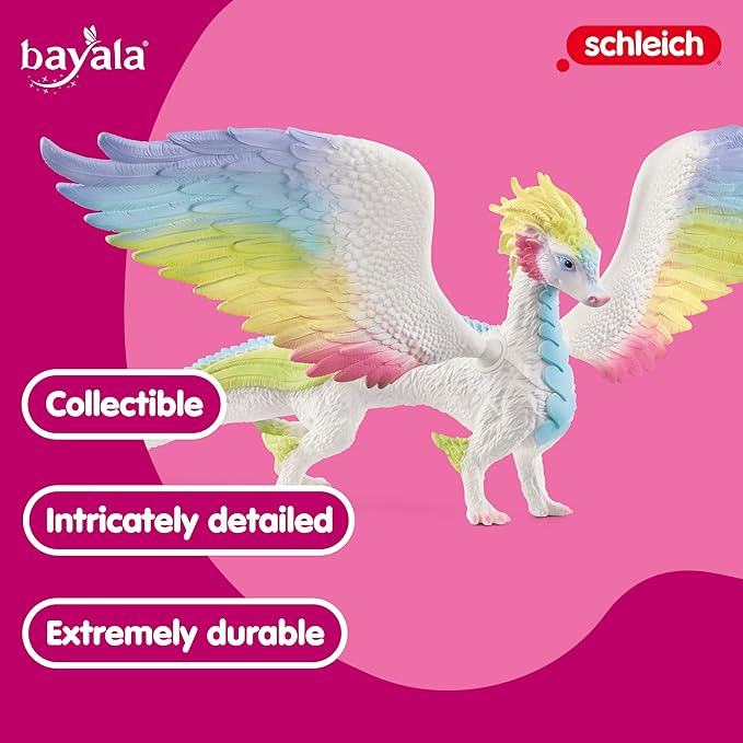 Schleich bayala, Mythical Creatures Toys for Kids, Rainbow Dragon Toy Figurine with Movable Wings, Ages 5+ - Figurio