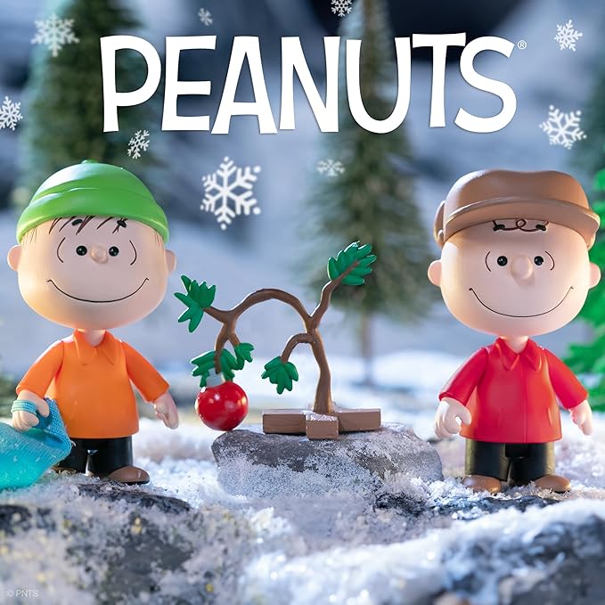 Super7 Peanuts Charlie Brown Holiday Box Set - (2-Pack) 3.75" Peanuts Action Figures with Accessories Classic TV Show Collectibles and Retro Toys - Figurio