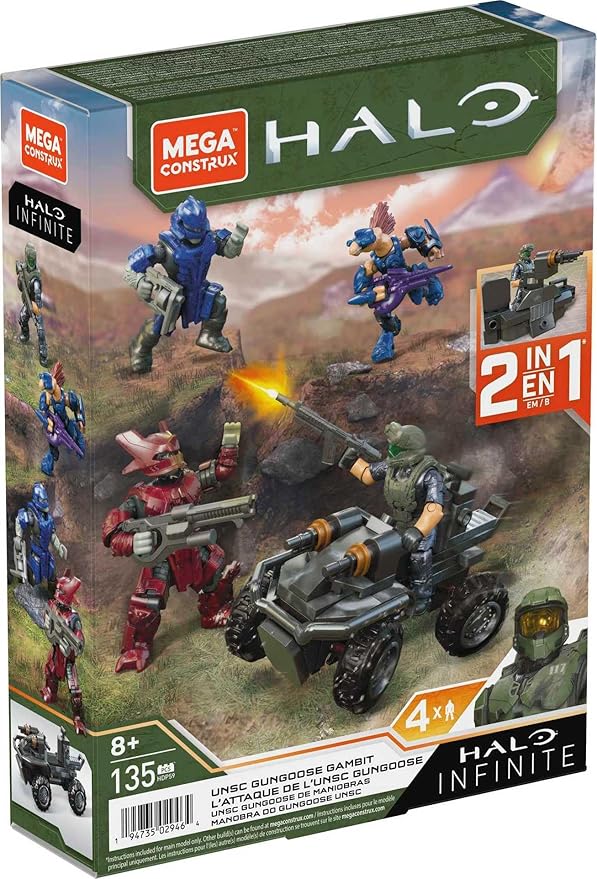 MEGA Halo UNSC Gungoose Gambit Attack Vehicle Halo Infinite Construction Set, Building Toys for Boys - Figurio