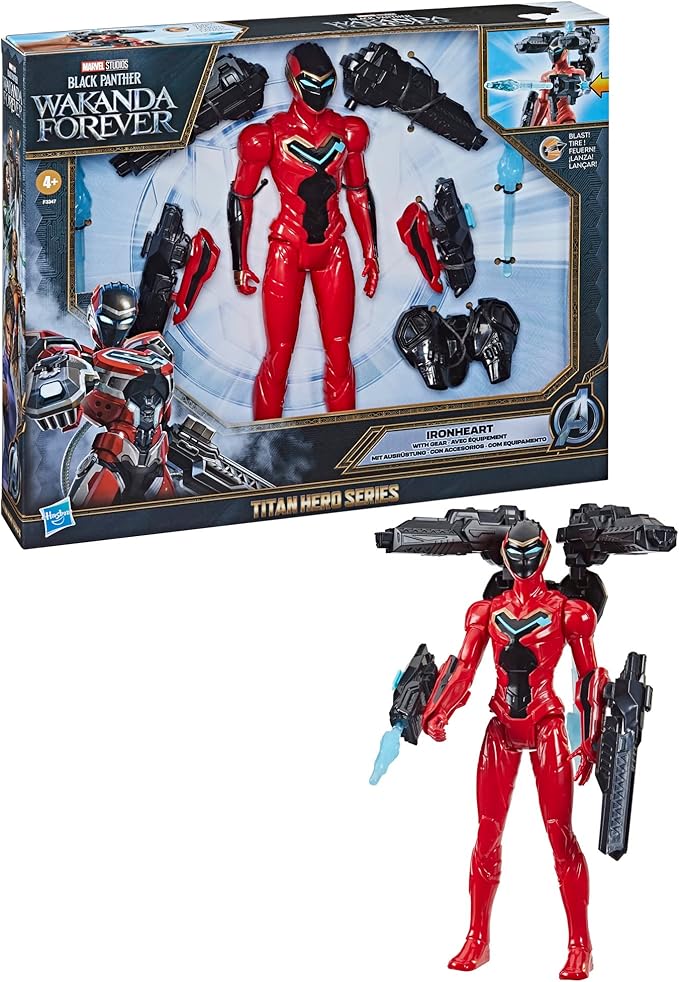 Marvel Studios' Black Panther Wakanda Forever Ironheart with Gear 12-Inch Action Figure, Titan Hero Series, Superhero Toys for Kids Ages 4 and up - Figurio