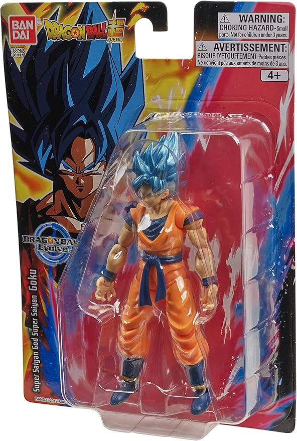 Bandai Namco - Dragon Ball Super - Super Saiyan Blue Goku, Dragon Ball Evolve 5" Action Figure - Figurio