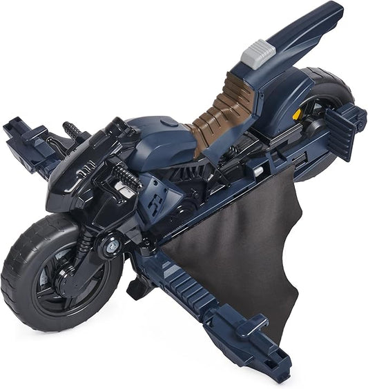 DC Comics, Batman Adventures, Batman Batcycle, Transforming 2-in-1 Batcycle & Batglider, Figure Compatible, Super Hero Kids Toy for Boys and Girls 4+ - Figurio