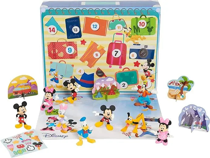 Disney Junior Mickey Mouse Countdown to Vacation, 14-pieces, 9 Figures Included, Kids Toys for Ages 3 Up, Amazon Exclusive by Just Play - Figurio