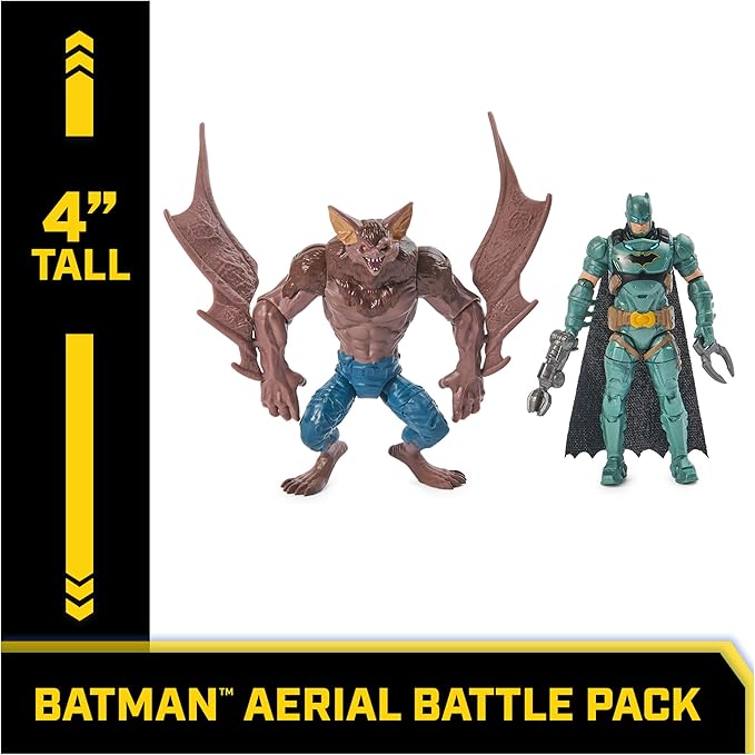 DC Comics, Batman Aerial Battle Pack (Amazon Exclusive), Batwing Vehicle, 4-inch Batman & Man-Bat Action Figure, Super Hero Kids Toys for Boys & Girls - Figurio