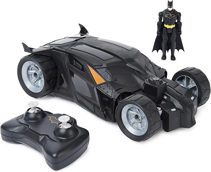 DC Comics, Batman Batmobile Remote Control Car, Easy to Drive, Compatible with Batman Figures, Kids Toys for Boys and Girls Ages 4 and Up - Figurio