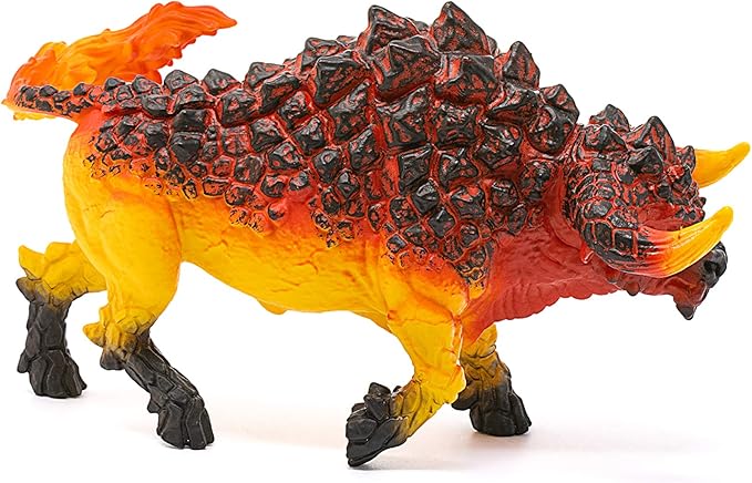 Schleich Eldrador Creatures Mythical Creatures Toys for Kids, Lava Monster Action Figure, Fire Bull, Ages 7+ - Figurio