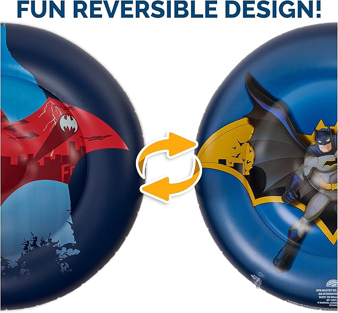 Swimways DC Batman Reversible Boat, Inflatable Pool Floats & Kids Pool Toys, Swimming Pool Accessories & Beach Essentials for Kids Aged 5 & Up - Figurio