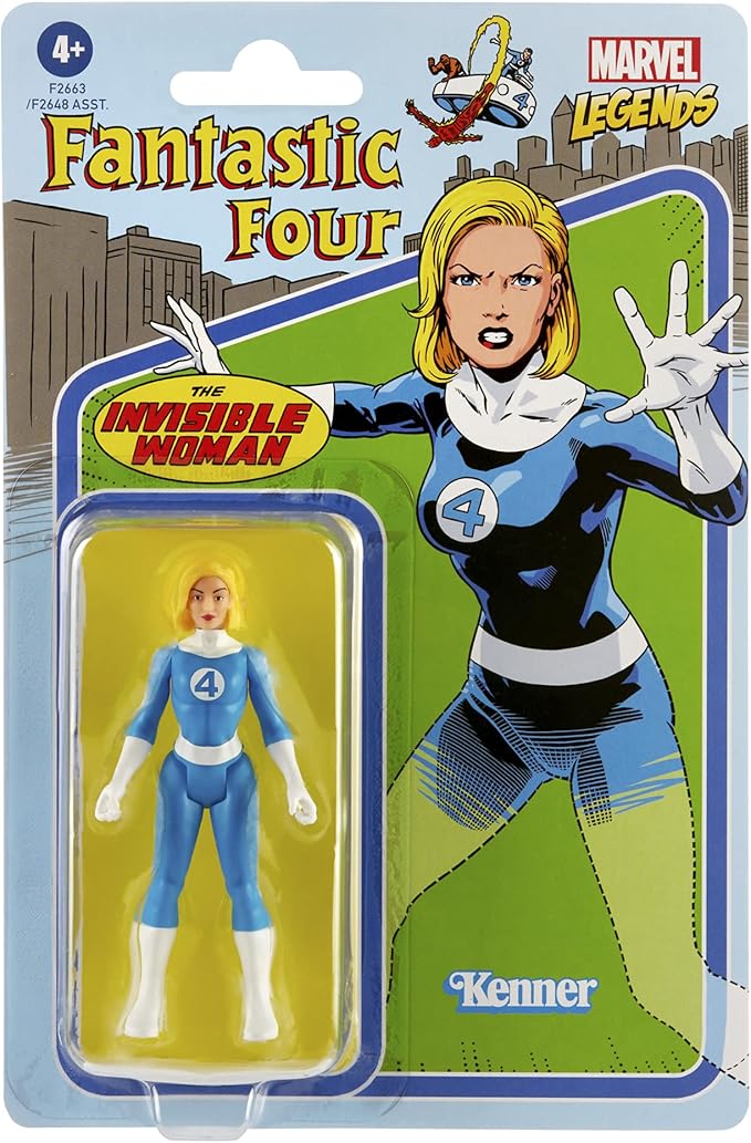 Marvel Hasbro Legends 3.75-inch Retro 375 Collection Invisible Woman Action Figure Toy, Blue - Figurio