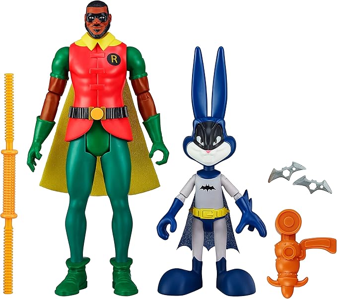 Moose Toys Space Jam: A New Legacy - Dynamic Duo - 12" Lebron James (Robin) & 9" Bugs Bunny (Batman), Multicolor, (14647) - Figurio