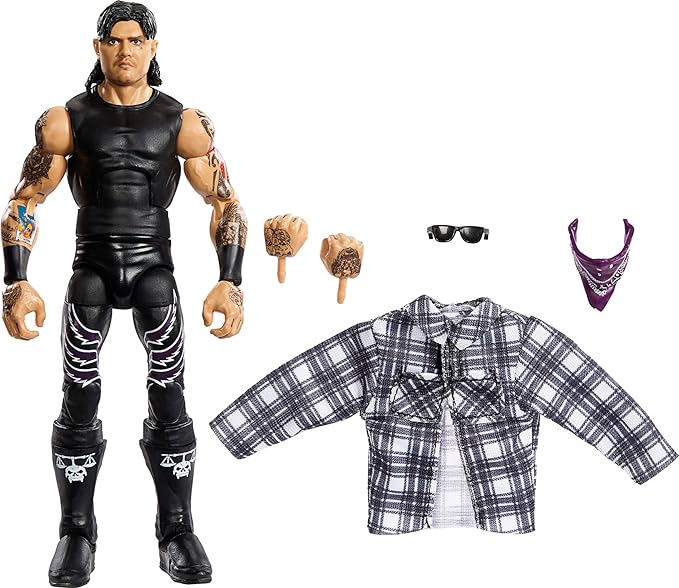 Mattel WWE Elite Action Figure & Accessories, 6-inch Collectible Dominik Mysterio with 25 Articulation Points, Life-Like Look & Swappable Hands - Figurio